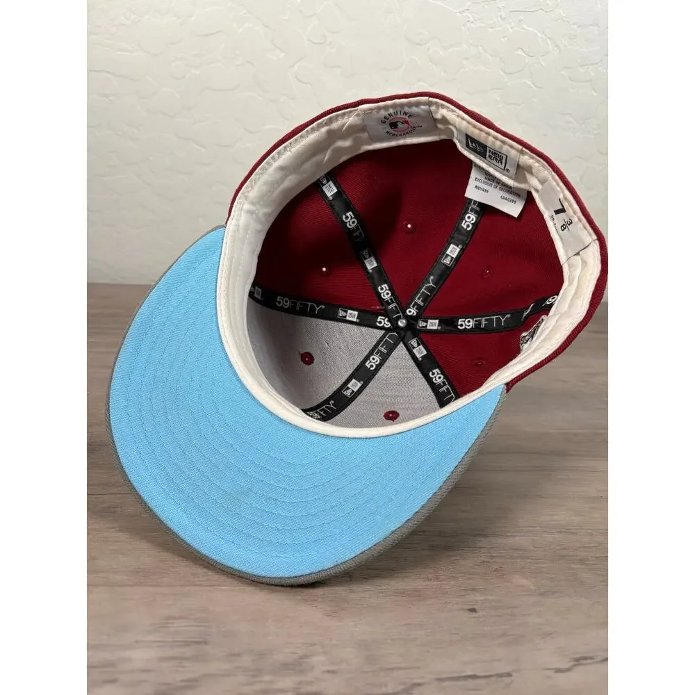 St Louis Cardinals Brick House Maroon New Era Fitted Men's‎ Cap Size 7 3/8- EUC